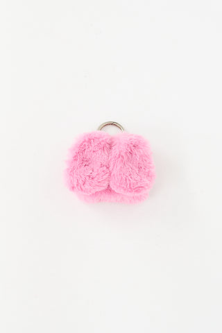 Balenciaga Pink Fur Crossbody Airpod Case