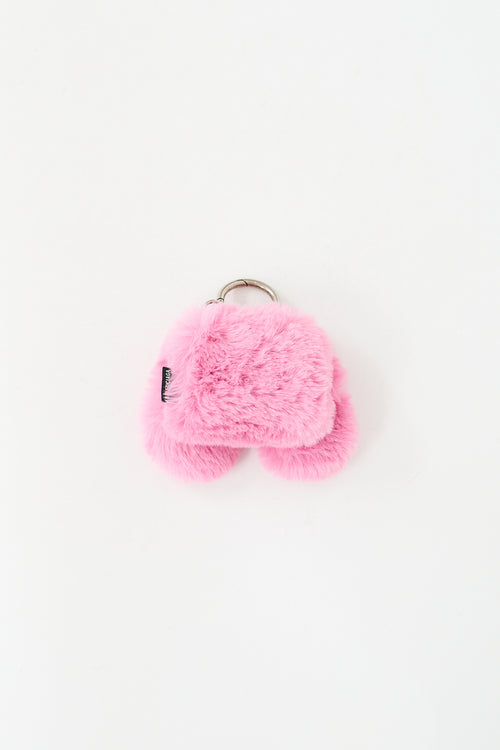 Balenciaga Pink Fur Crossbody Airpod Case