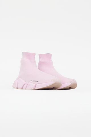 Balenciaga Pink Knit Speed Sneaker