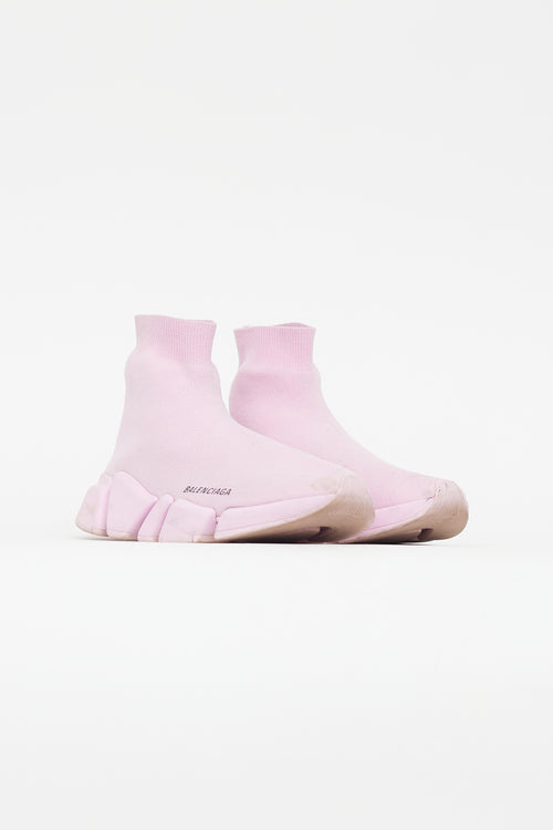 Balenciaga Pink Knit Speed Sneaker