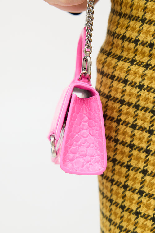Balenciaga Pink Leather Hourglass Embossed Mini Bag