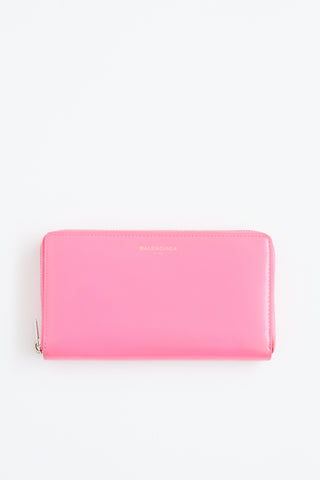 Balenciaga Leather Zip Around Wallet