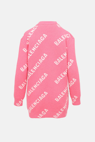 BalenciagaKnit Logo Inarsia Cardigan