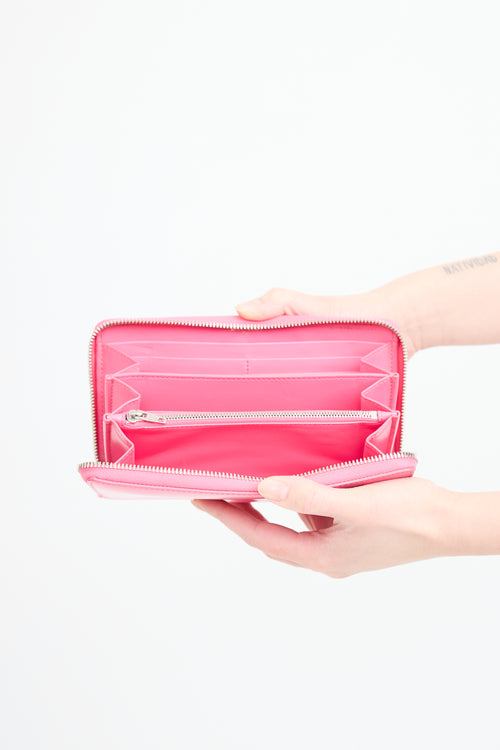 Balenciaga Leather Zip Around Wallet
