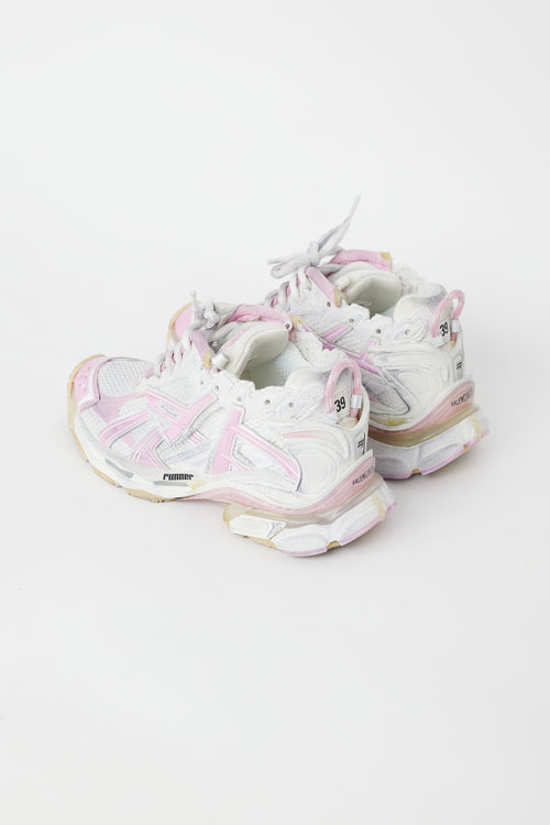 Balenciaga Pink & White Runner Sneaker