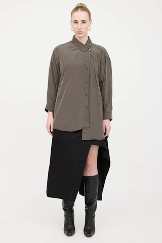 Balenciaga Check Asymmetrical Shirt