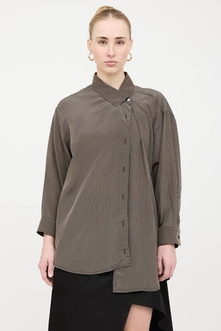 Balenciaga Check Asymmetrical Shirt