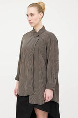 Balenciaga Check Asymmetrical Shirt