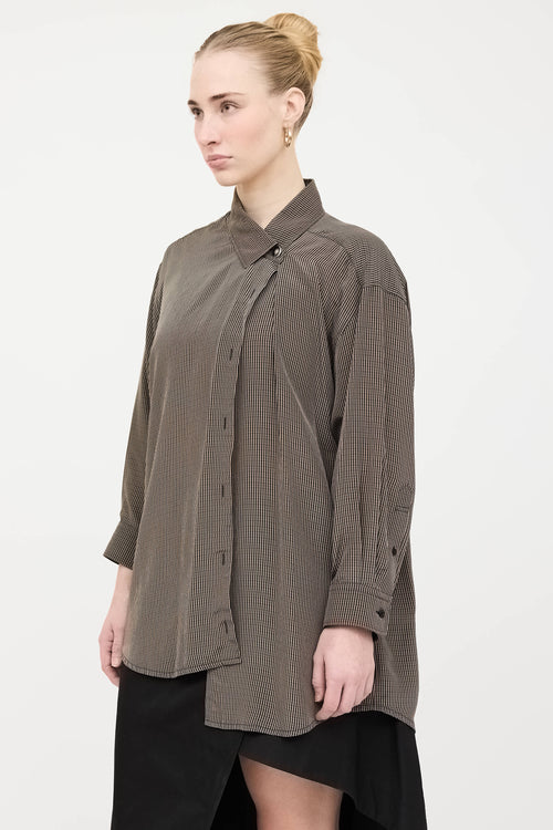 Balenciaga Check Asymmetrical Shirt