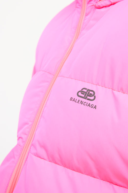 Balenciaga Pink C Shape Puffer Coat