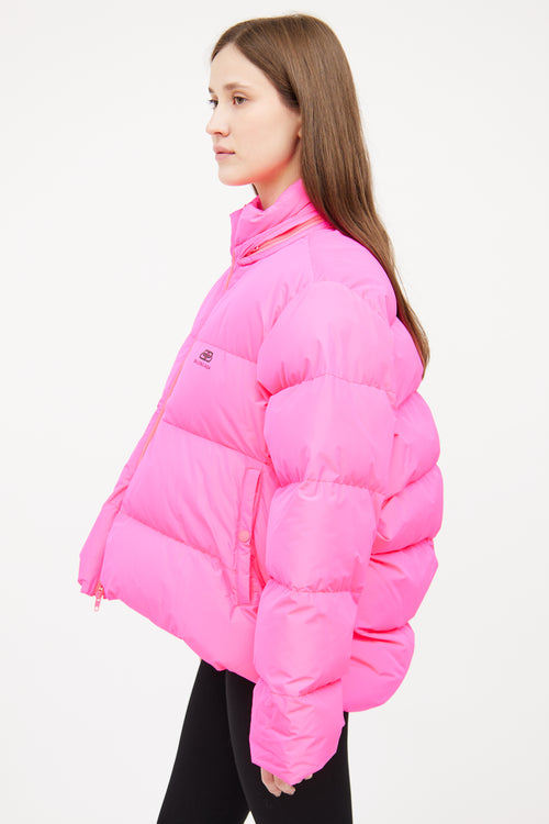 Balenciaga Pink C Shape Puffer Coat