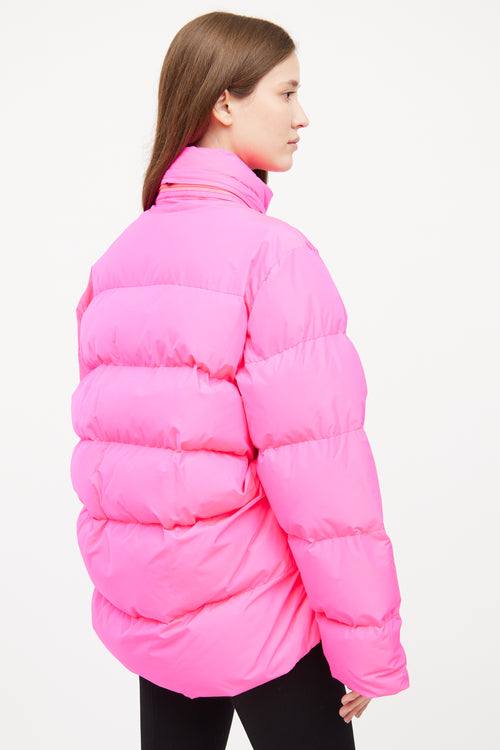 Balenciaga Pink C Shape Puffer Coat