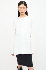 Balenciaga Poplin Foldover Neck Shirt