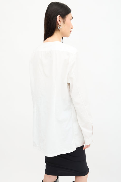 Balenciaga Poplin Foldover Neck Shirt