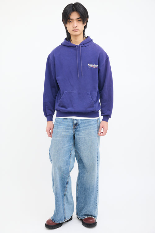 Balenciaga Purple 2017 Campaign Logo Hoodie