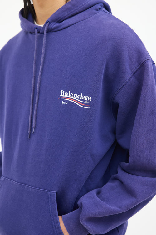 Balenciaga Purple 2017 Campaign Logo Hoodie