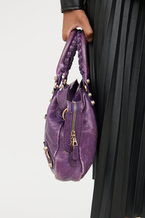 Balenciaga Purple Leather City Bag