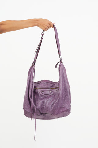 Balenciaga Purple Day Leather Bag