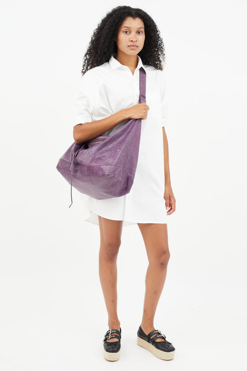 Balenciaga Purple Day Leather Bag