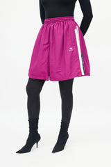 Balenciaga Purple Logo Track Shorts Skirt