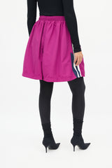 Balenciaga Purple Logo Track Shorts Skirt