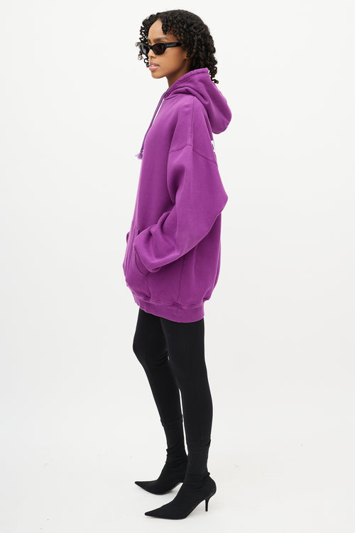 Balenciaga Purple Pullover Drawstring Hoodie