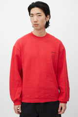 Balenciaga Red & Black Logo Crewneck