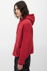 Balenciaga Red & Black Oversized Logo Hoodie