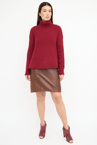 Balenciaga Red Wool Ribbed Panel Sweater