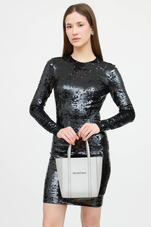 Balenciaga Every Glitter Logo Tote