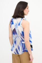 Balenciaga Silk Printed Ruffle Top