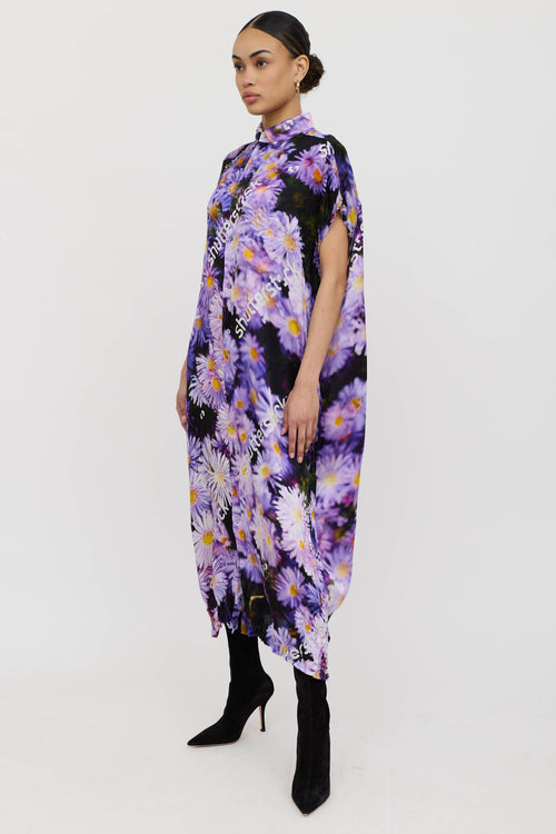 Balenciaga Silk Shutterstock Floral Dress