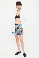Balenciaga Silk Postcard Printed Shorts