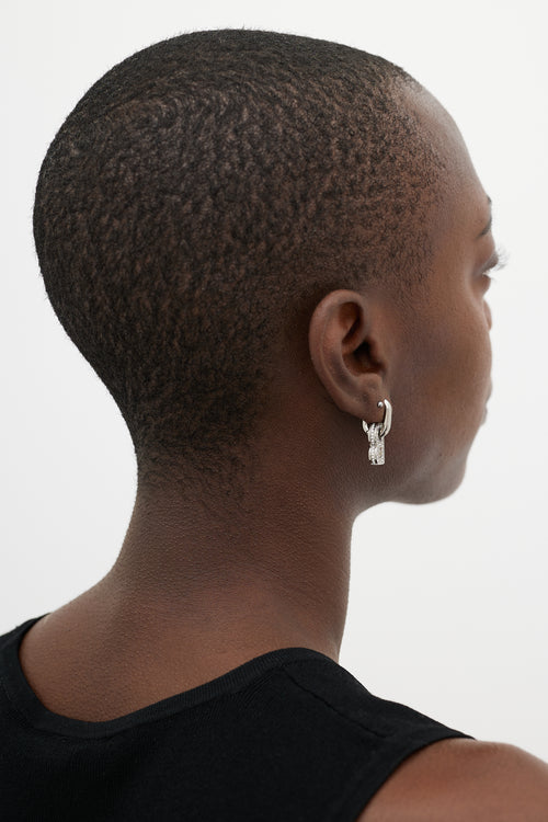 Balenciaga Silver B Chain XS Embellished Earring