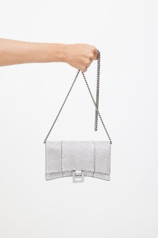 Balenciaga Crystalembellished Hourglass Tote Bag in White  Lyst
