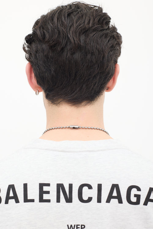 Balenciaga Silver Punk Tag Necklace