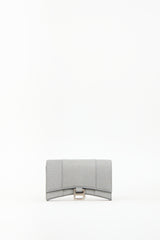 Balenciaga Silver Glitter Hourglass Wallet On Chain Bag