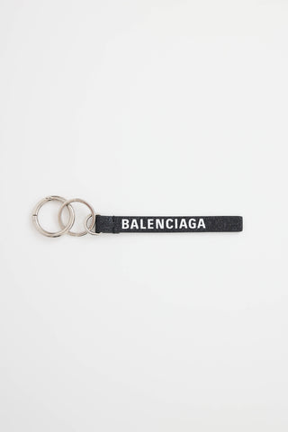 Balenciaga Glitter Logo Keychain