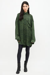 Balenciaga Spring 2025 Silk Printed Cocoon Shirt