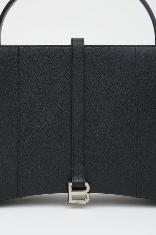 Leather Hourglass East West Tote Bag