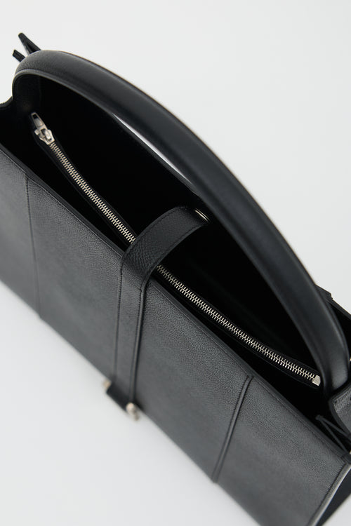 Leather Hourglass East West Tote Bag