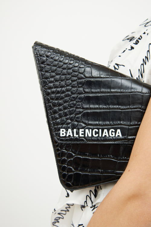 Balenciaga Black Embossed Triangle Bag