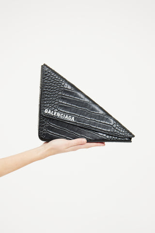 Balenciaga Black Embossed Triangle Bag