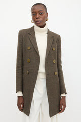 Balenciaga Tweed Double Breasted Coat
