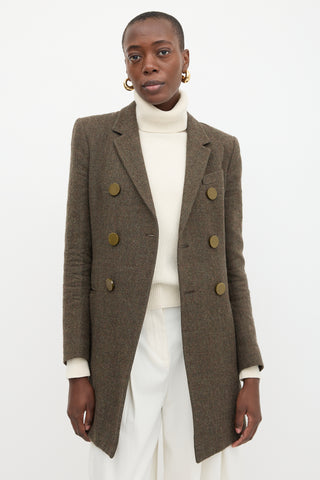Balenciaga Tweed Double Breasted Coat