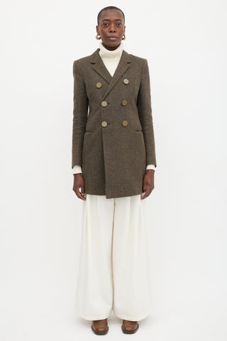 Balenciaga Tweed Double Breasted Coat
