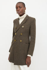 Balenciaga Tweed Double Breasted Coat