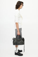 Balenciaga Washed Black City Leather Bag