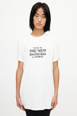 Balenciaga // White & Black New Logo Asymmetrical T-Shirt – VSP 