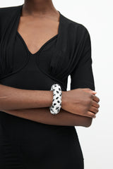 Balenciaga Black & White Beaded Sequin Bracelet
